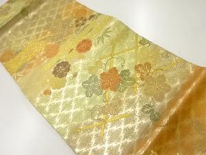 ヱ霞に松梅模様織出し袋帯